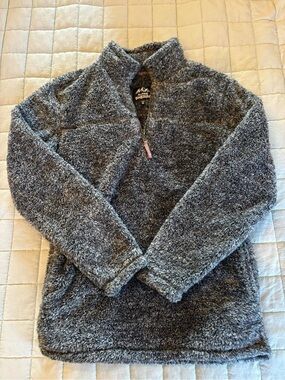 Alpine Gray Sherpa Half-Zip Pullover